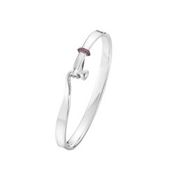 silver Georg Jensen bangle with pink sapphires