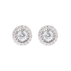 brilliant cut diamond cluster earrings