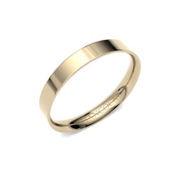 yellow gold ladies light flat court wedding ring
