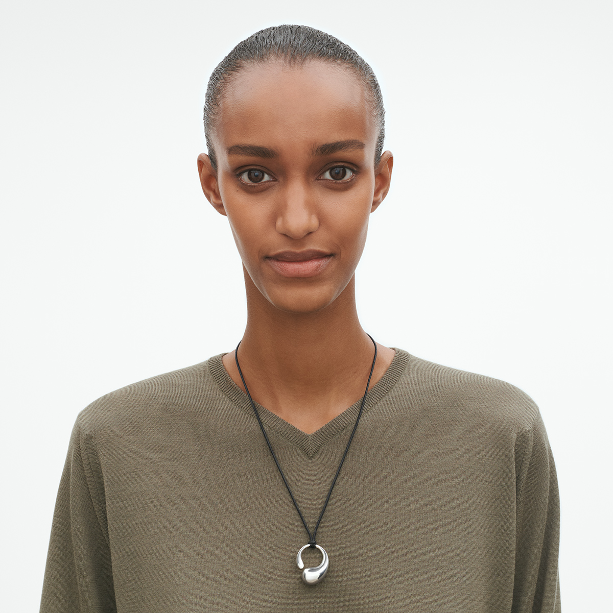 Silver Mercy Large Pendant on Cord - Image 3
