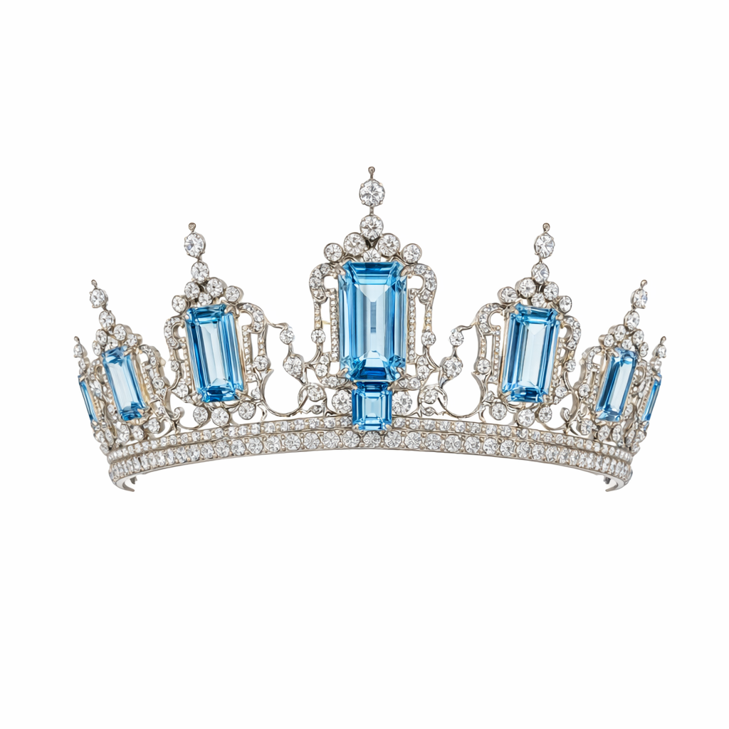 The Queens Brazilian Aquamarine Parure Tiara
