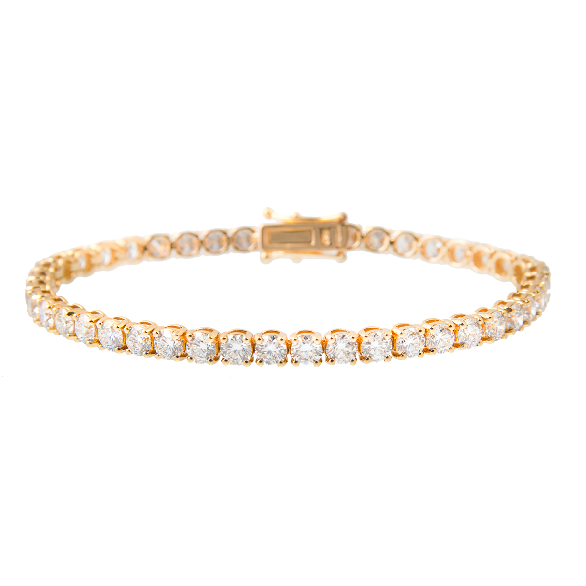 10.00ct yellow gold diamond line bracelet