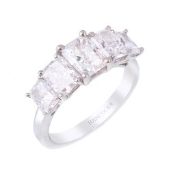platinum radiant cut diamond 5-stone ring