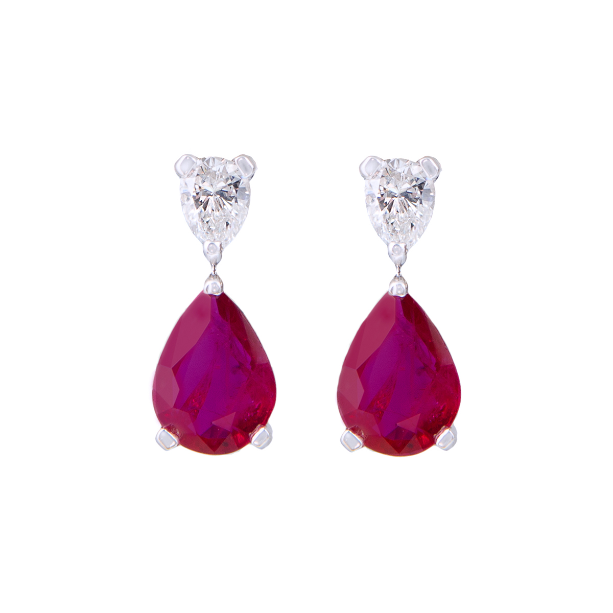 ruby and diamond drop earrings