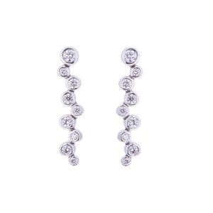 bubble design diamond drop earrings