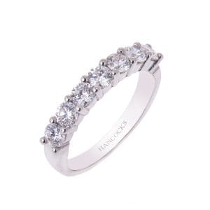platinum 7-stone brilliant cut diamond half eternity ring