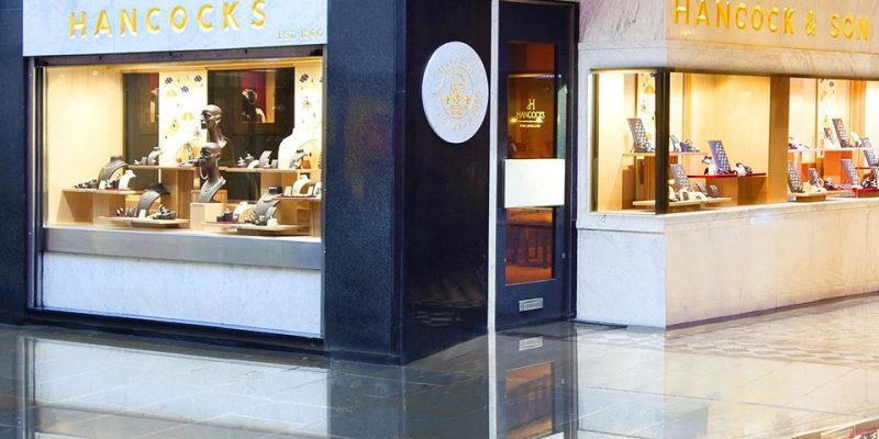 Hancocks bespoke jewellers Shop front in Manchester