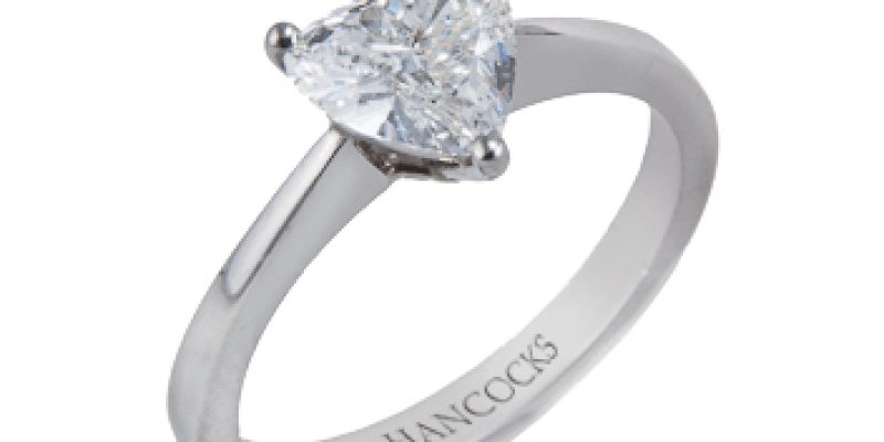 Diamond Heart Shaped Ring in platinum