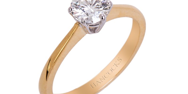 yellow gold brilliant cut diamond single stone ring in a 6 claw setting HC 100719 62