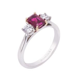 ruby and diamond 3 stone engagement ring HRC 31