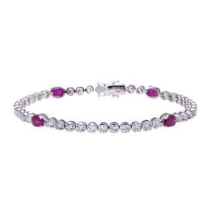 ruby and diamond set bracelet